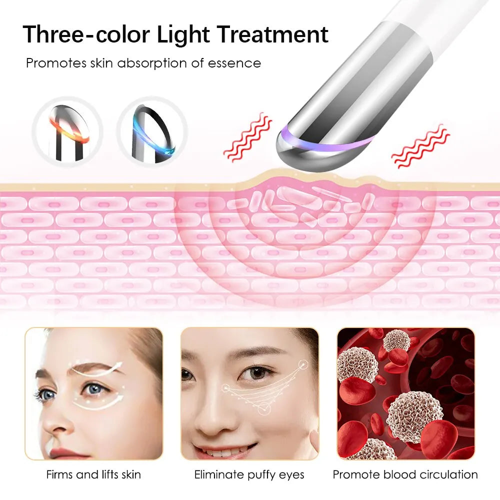 Eye Massager with Heating, Vibration, and Skin Care for Dark Circles & Eye Bags